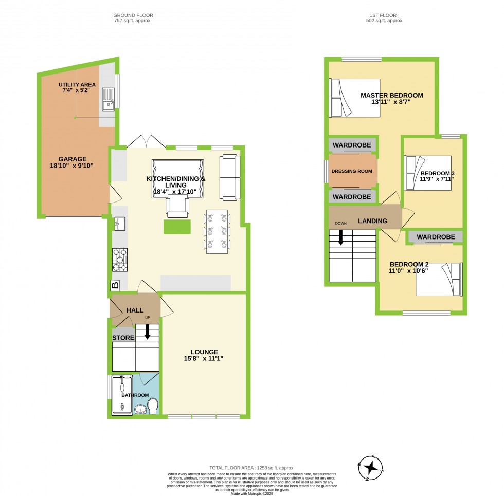 Floorplan for Tonteg, Pontypridd, Mid Glamorgan